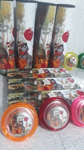 Kit Domino + Pega Varetas + Ioio Personalizado Pooh