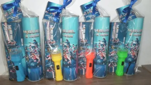 Kit Domino + Pega Varetas + Lanterna Personalizado Free Fire