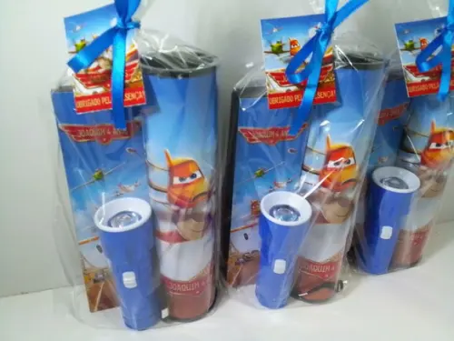 Kit Domino + Pega Varetas + Lanterna Personalizado Aviões