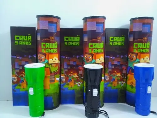 Kit Domino + Pega Varetas + Lanterna Personalizado Minecraft