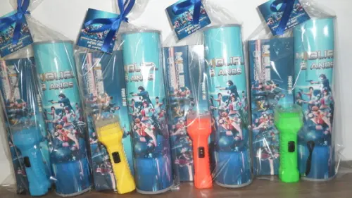 Kit Domino + Pega Varetas + Lanterna Personalizado Free Fire