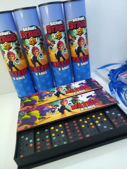 Kit Domino + Pega Varetas Tema Brawl Stars