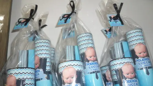 Kit Domino +pega Varetas+ Cofre de Papelao Poderoso Chefinho