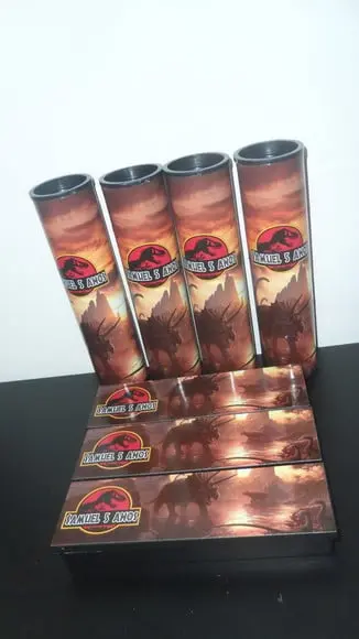 Kit Domino e Pega Vareta Personalizado Tema Dinossauros