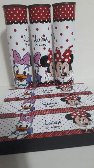 Kit Domino e Pega Vareta Personalizado Minnie e Margarida