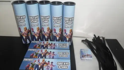 Kit Domino e Pega Vareta Personalizado Tema Fortnite