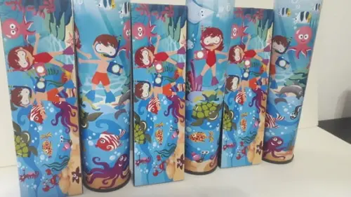Kit Domino e Pega Vareta Personalizado Tema Fundo do Mar