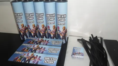 Kit Domino e Pega Vareta Personalizado Tema Fortnite