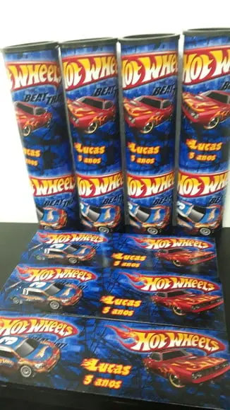 Kit Domino e Pega Vareta Personalizado Tema Hot Wheels