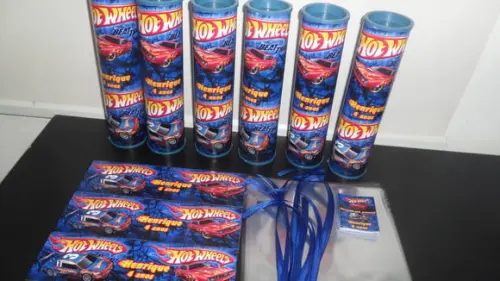 Kit Domino e Pega Vareta Personalizado Tema Hot Wheels