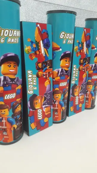 Kit Domino e Pega Vareta Personalizado Tema Lego Menina