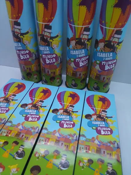 Kit Domino e Pega Vareta Personalizado Tema Mundo Bita