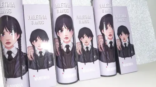 Kit Domino e Pega Vareta Personalizado Tema Wandinha