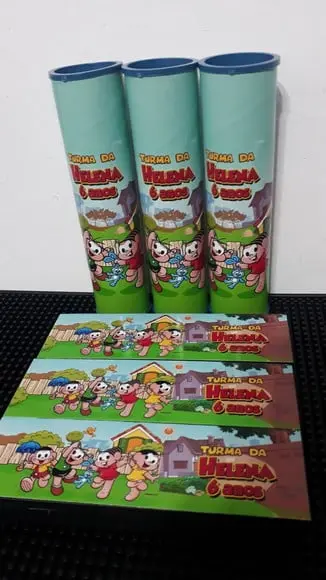 Kit Domino e Pega Vareta Personalizado Turma da Monica