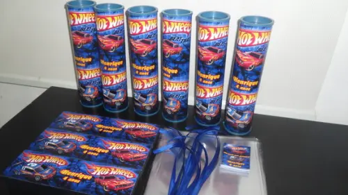 Kit Domino e Pega Vareta Personalizado Tema Hot Wheels