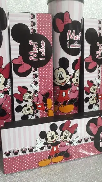 Kit Domino e Pega Varetas Personalizado Tema Minnie e Mickey