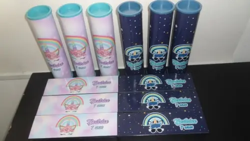 Kit Domino e Pega Varetas Personalizado Tema Unicornio