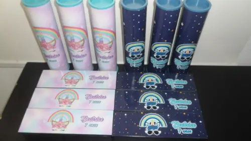 Kit Domino e Pega Varetas Personalizado Tema Unicornio