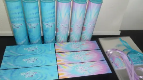 Kit Domino e Pega Varetas Personalizado Tie Die