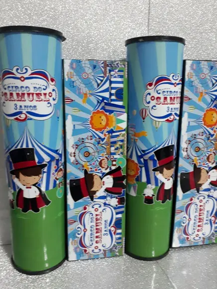 Kit Domino e Pega Varetas Personalizados Tema Circo Azul