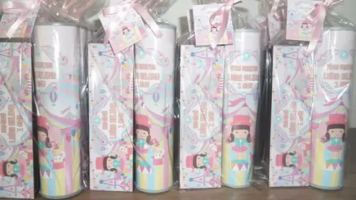 Kit Domino e Pega Varetas Personalizados Tema Circo Rosa