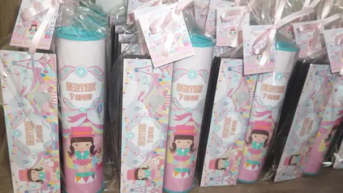 Kit Domino e Pega Varetas Personalizados Tema Circo Rosa