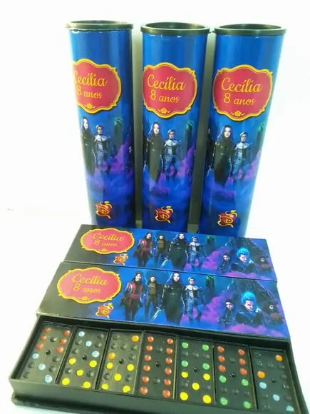 Kit Domino e Pega Varetas Personalizados Tema Descendentes