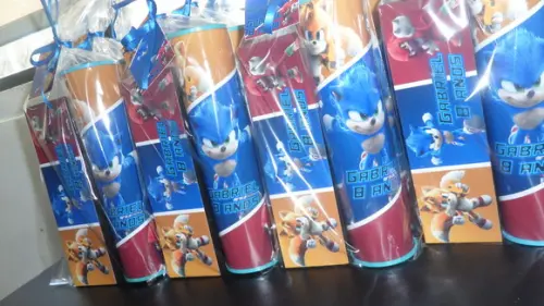 Kit Domino e Pega Varetas Personalizados Tema Sonic