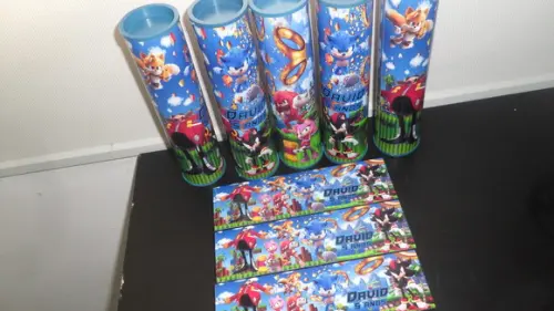 Kit Domino e Pega Varetas Personalizados Tema Sonic