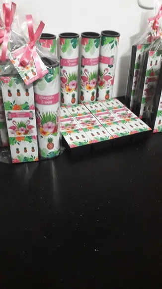 Kit Domino e Pega Varetas Tema Flamingo