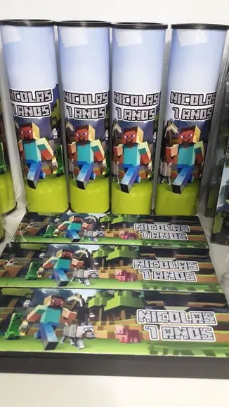Kit Domino e Pega Varetas Tema Minecraft