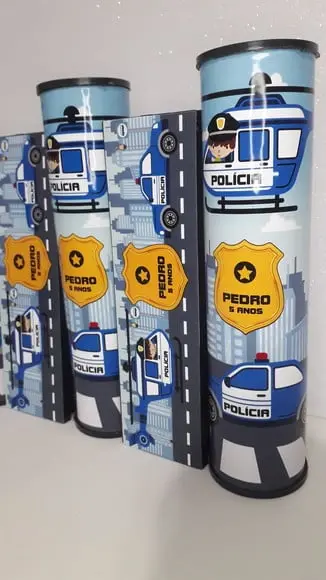 Kit Domino e Pega Varetas Tema Policial