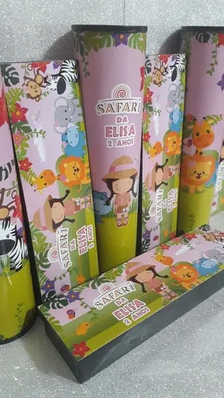 Kit Domino e Pega Varetas Tema Safari Baby Menina