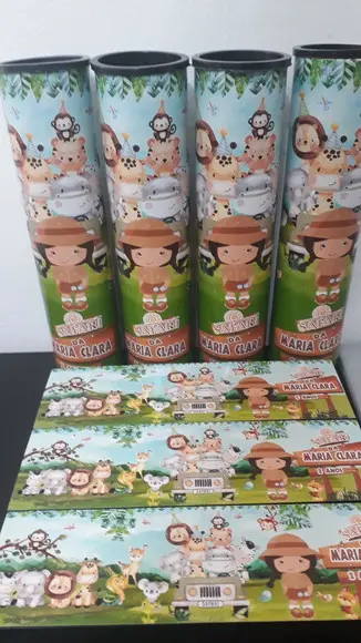 Kit Domino e Pega Varetas Tema Safari Baby Menina