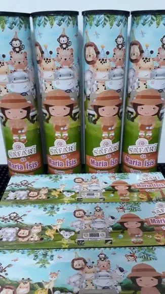Kit Domino e Pega Varetas Tema Safari Baby Menina