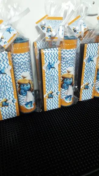 Kit Domino e Pega Varetas Tema Smurf