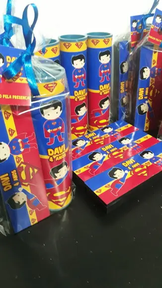 Kit Domino e Pega Varetas Tema Super Homem Baby