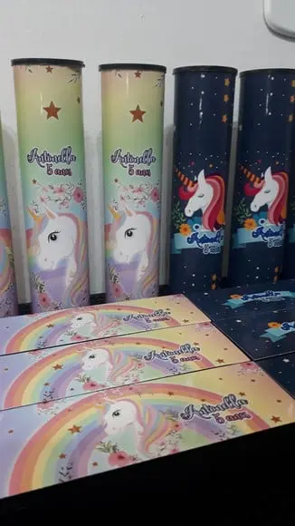 Kit Domino e Pega Varetas Tema Unicornio