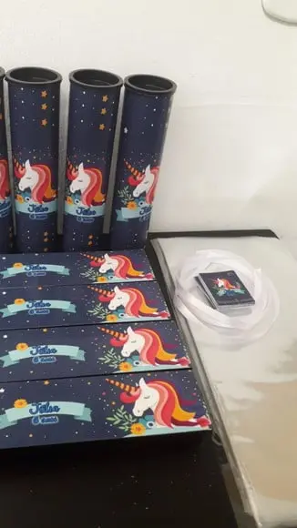 Kit Domino e Pega Varetas Tema Unicornio