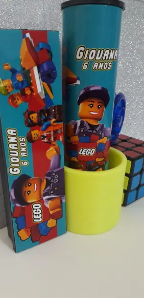 Kit Domino+pega Varetas+ioio+cubo+mola Tema Lego