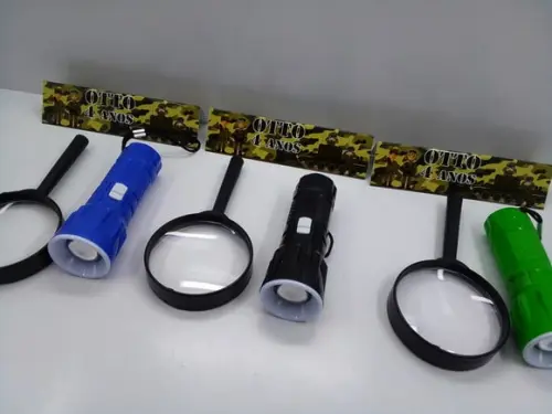 Kit Lanterna + Lupa Tema Policia Militar