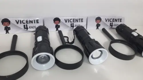 Kit Lanterna e Lupa Tema Pantera Negra Baby