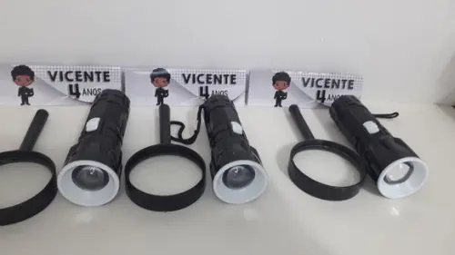Kit Lanterna e Lupa Tema Pantera Negra Baby