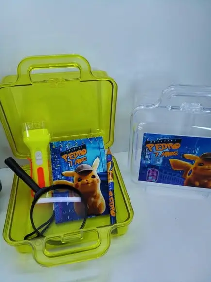 Kit Maletinha Acrílica + Bloquinho + Mini + Lanterna + Lupa