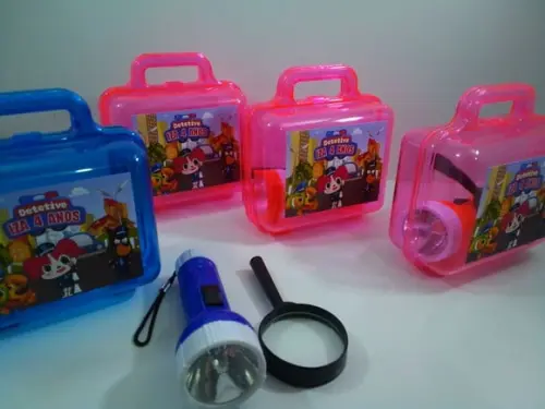 Kit Maletinha Acrílica + Lupa + Lanterna Detetive Labrador