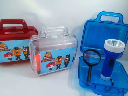 Kit Maletinha Acrílica + Lupa + Lanterna Detetive Labrador