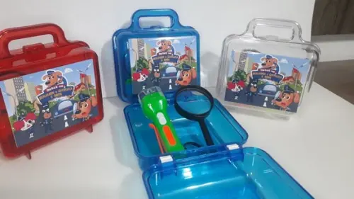 Kit Maletinha Acrílica + Lupa + Lanterna Detetive Labrador
