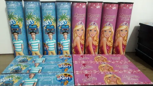Kit Pega Vareta + Domino Barbi e Ken