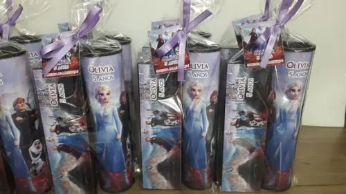 Kit Pega Vareta + Domino Tema Frozen