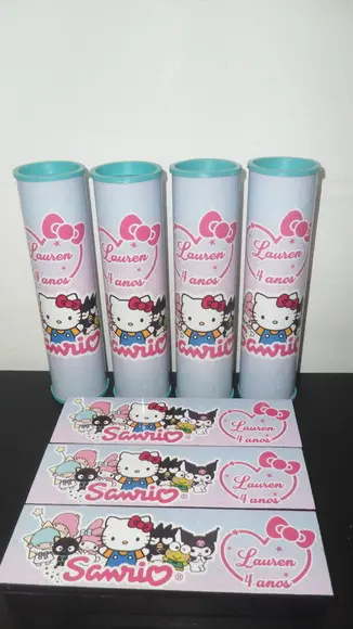 Kit Pega Vareta + Domino Tema Hello Kitty